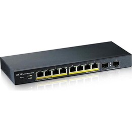Zyxel GS1900-10HP V2 8p gbe l2 smart switch fanless poe, Black