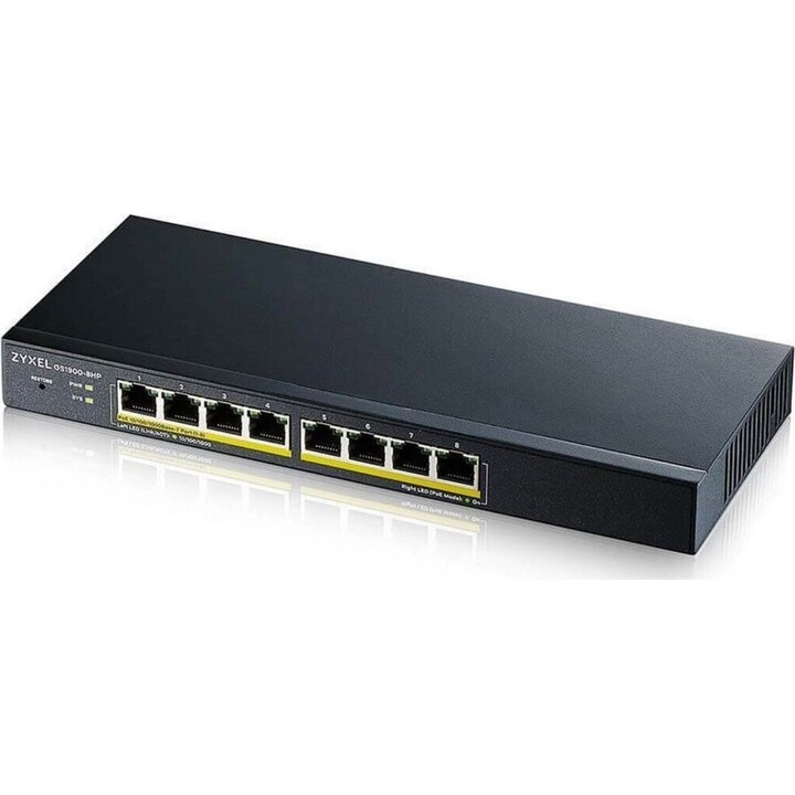 Zyxel GS1900-8HP v3 Managed PoE L2 Gigabit Ethernet (10/100/1000) Power over Ethernet (PoE) Nero