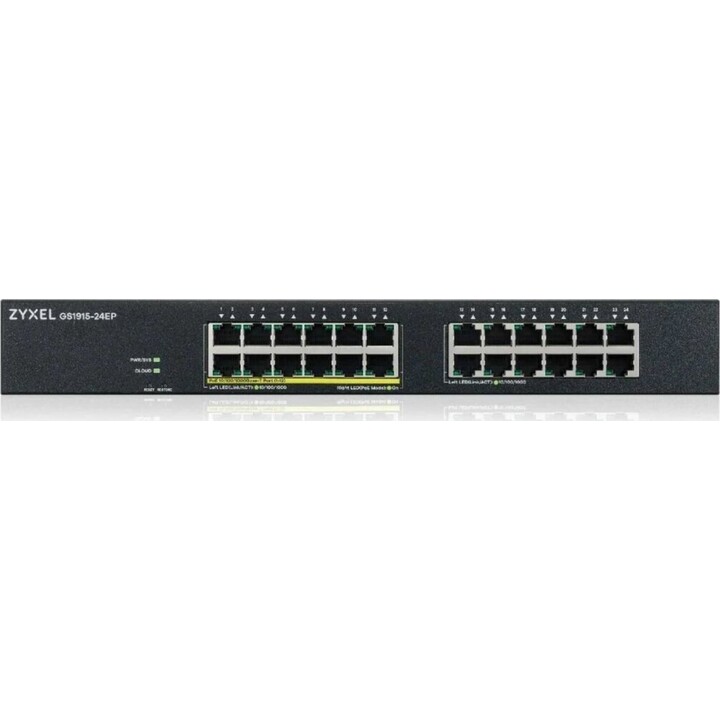 Zyxel GS1915-24EP Gestionado L2 Gigabit Ethernet (10/100/1000) Energía sobre Ethernet (PoE) 1U Negro