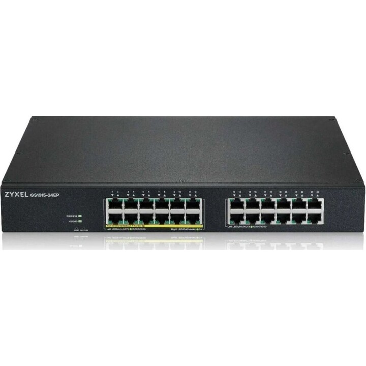 Zyxel GS1915-24EP Gestionado L2 Gigabit Ethernet (10/100/1000) Energía sobre Ethernet (PoE) 1U Negro