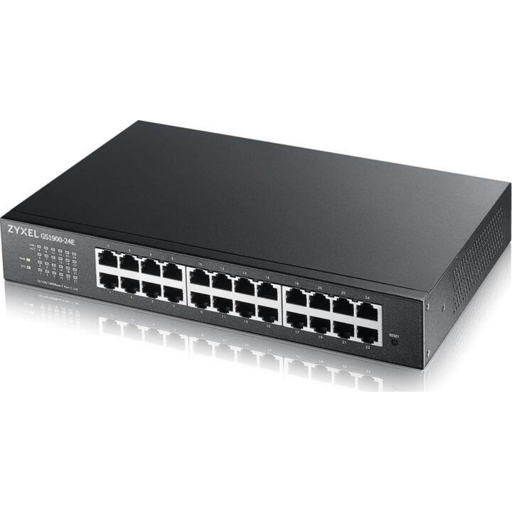 Conmutador Gigabit de 24 puertos Zyxel (GS1900-24E) V3, negro