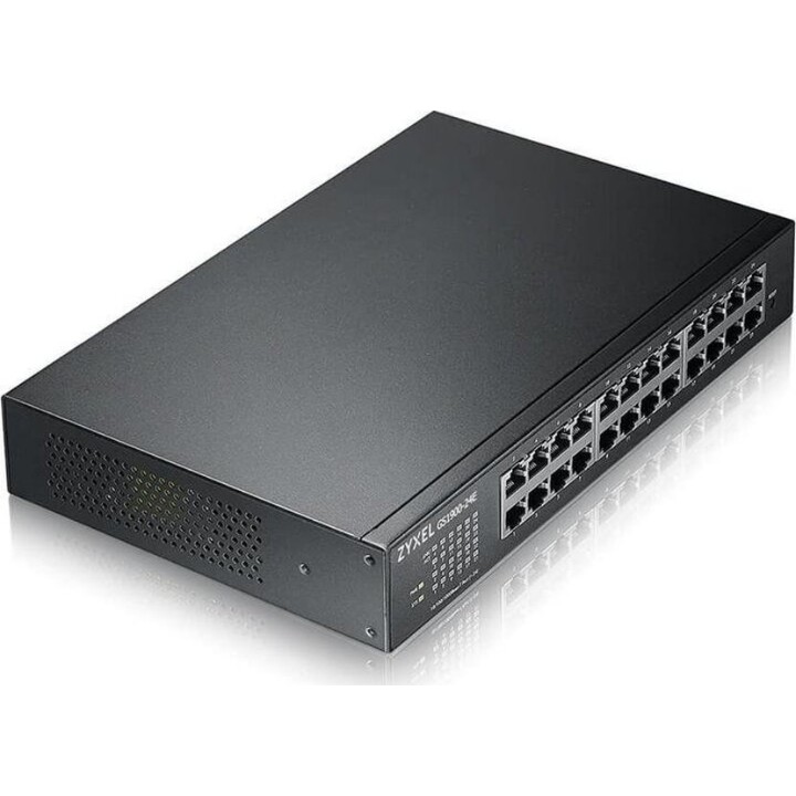 Conmutador Gigabit de 24 puertos Zyxel (GS1900-24E) V3, negro