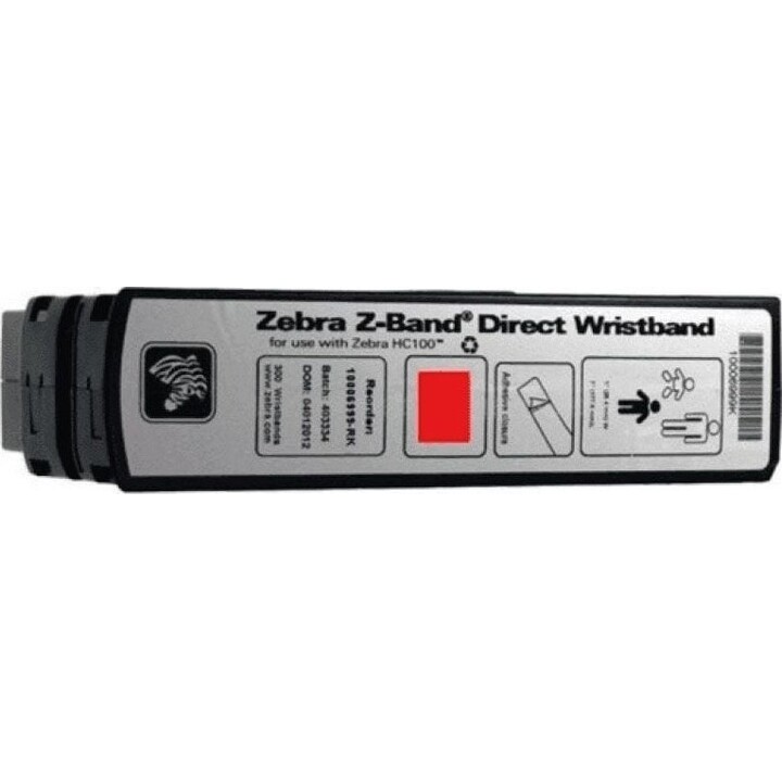 Zebra 10006995-RK adhesivo blanco con borde rojo 25x279mm