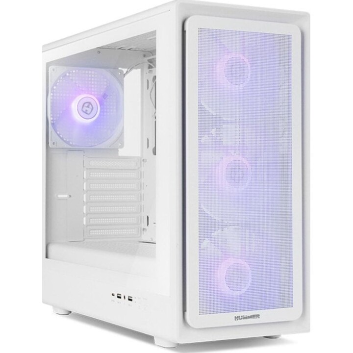 Caixa Semi-Torre PC Tower NOX Hummer AERO Branco ARGB ATX/M-ATX/ITX Vidro Temperado 4x140mm ARGB PWM/USB-C