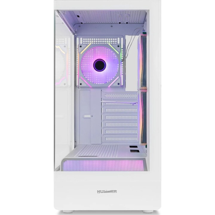 Caja Nox Semitorre Frameless Hummer Signal ARGB Blanca USB Tipo C