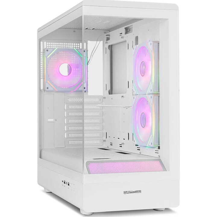 Nox Frameless Hummer Signal ARGB White USB Type-C Mid-Tower Case