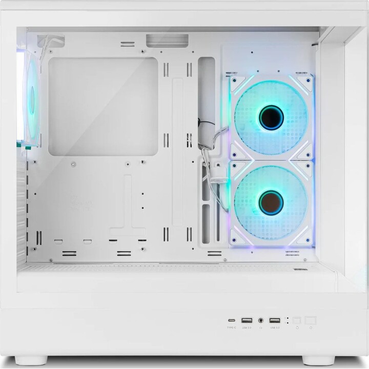 Caja Nox Semitorre Frameless Hummer Signal ARGB Blanca USB Tipo C