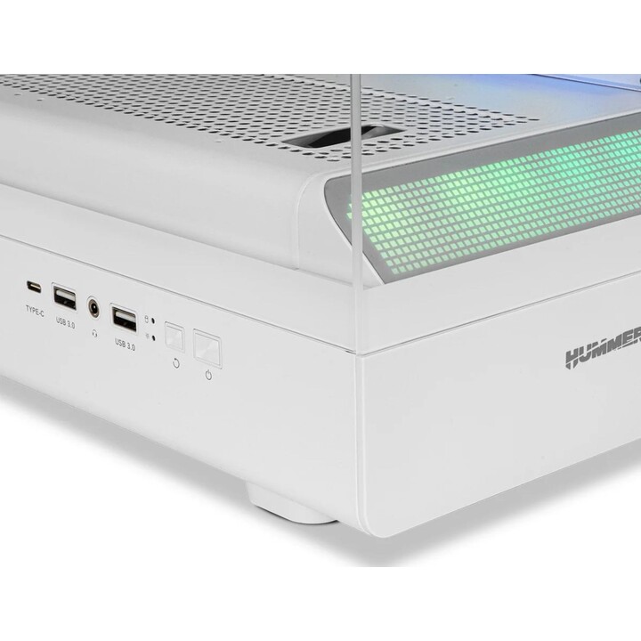 Caja Nox Semitorre Frameless Hummer Signal ARGB Blanca USB Tipo C