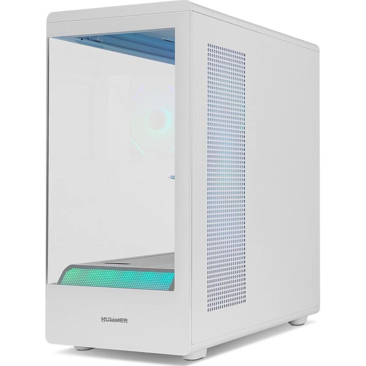 Caja Nox Semitorre Frameless Hummer Signal ARGB Blanca USB Tipo C