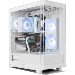 Boîtier PC Tour NOX Hummer ETHER Semi-tour Gaming Incurvé Crystal ATX USB-C Blanc