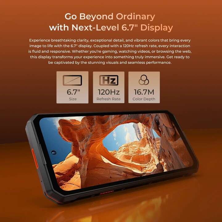 Oukitel WP58 Pro 5G, 8GB 256GB, 6.7 HD+, 10000mAh, Dual Sim, Orange