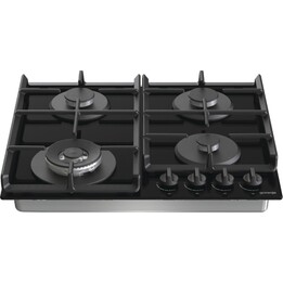 Gorenje GTW641EB, piano cottura a gas integrato da 60 cm con 4 bruciatori ad alta efficienza e supporti in ferro altamente stabi