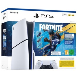 Sony PS5 Slim Standard, 1 TB SSD, 4K, 1 manette, E Chassis, Blanc + Fortnite Flowering Chao Pack