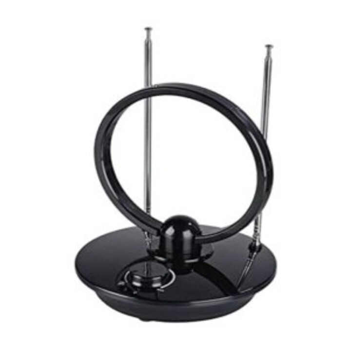 Antenne de télévision numérique terrestre active d´intérieur Hama 179826 DVB-T2, noire