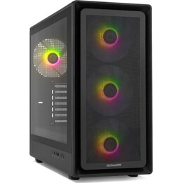 Tour PC moyenne tour noire Nox Hummer AERO Hyperflow ARGB avec USB-C et verre trempé