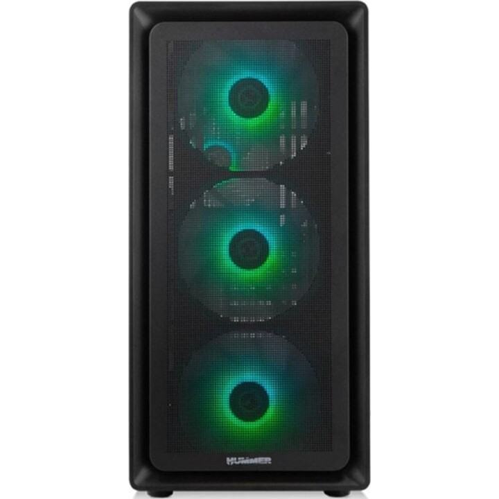 Torre PC Torre Nox Hummer AERO Semitorre Hyperflow ARGB Negra con Tipo C y Cristal Templado