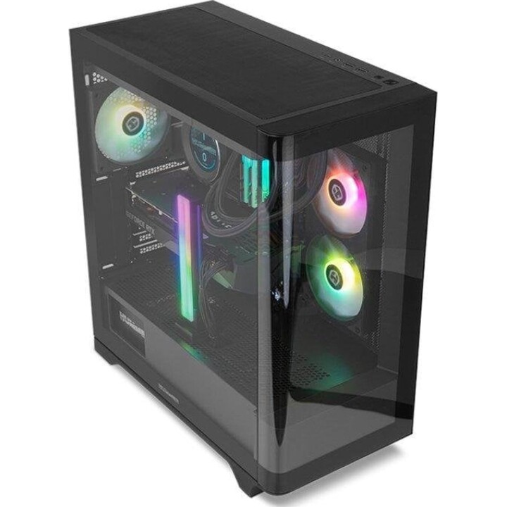 Torre PC Caja PC NOX Hummer ETHER Semitorre Gaming Cristal Curvo ATX USB-C Negro