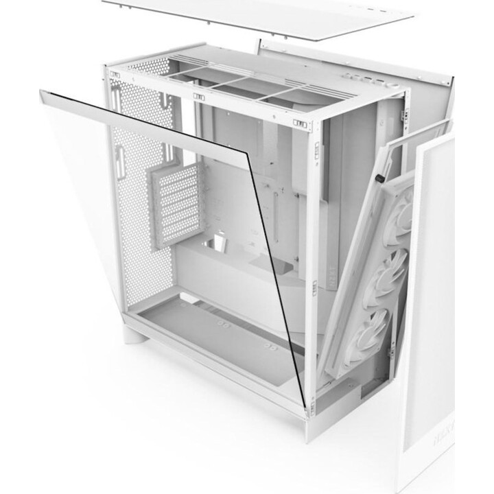 Tour PC NZXT H7 Flow RGB 2024, verre trempé, USB 3.2, blanc