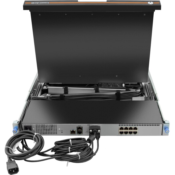 Vertiv LRA185KMM8D-001 1U Rackmount LCD 18.5" KVM Console, 8-Port Switch, USB Keyboard/Touchpad, VGA Video