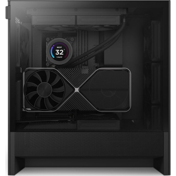 NZXT H5 Flow 2024 Midi Tower E-ATX Hartglas USB-C PC Tower Schwarz
