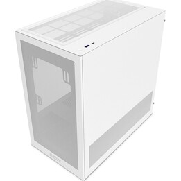Boîtier tour PC NZXT H3 Flow blanc avec verre trempé, boîtier Micro ATX, Mini-ITX et Midi