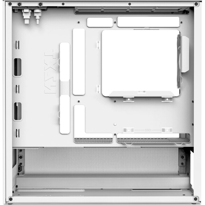 NZXT H3 Flow White PC Tower Case with Tempered Glass, Micro ATX, Mini-ITX, and Midi Case