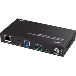 Lindy 43421: 100m Cat.6A 2-Host USB 3.2 Gen1 HDBaseT Extender Kit, 5Gbps USB Verlängerung (Typ-B/C Eingänge), PoE