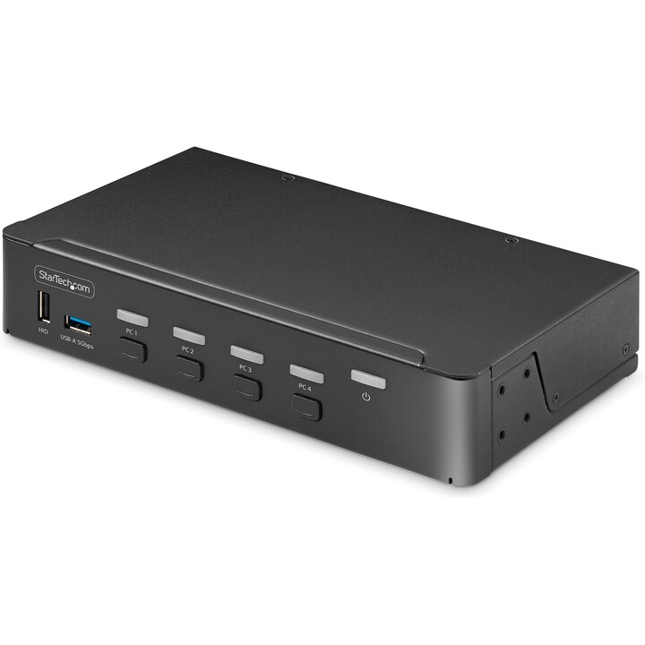 StarTech P4AD122-KVM-SWITCH: 4-Port DisplayPort KVM Switch, 4K@60Hz, USB 3.2 Hub (6 Ports), Audio Support, TAA Compliant, Hotkey