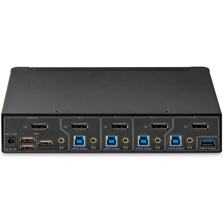 StarTech P4AD122-KVM-SWITCH: 4-Port DisplayPort KVM Switch, 4K@60Hz, USB 3.2 Hub (6 Ports), Audio Support, TAA Compliant, Hotkey