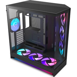 Torre PC Caja NZXT H9 Flow RGB+ Negro Vidrio Templado ATX EATX mATX Mini-ITX