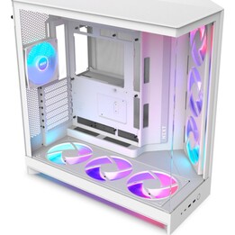 NZXT H9 Flow RGB+ White ATX/EATX Midi Tower PC Tower with Tempered Glass