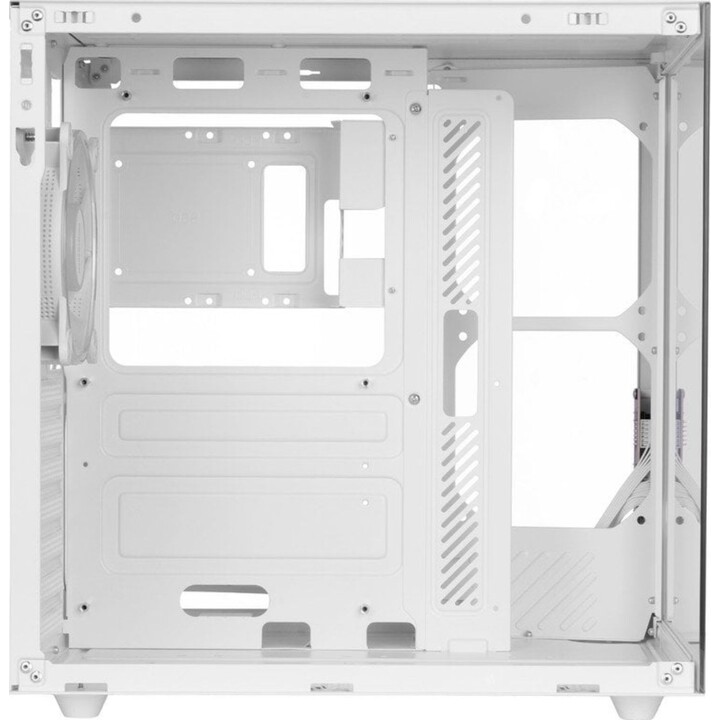 Mars Gaming MCV-ONE PC Tower ATX Gaming Case with Double Tempered Glass Side Panel and 12cm FRGB Rear Fan (White)