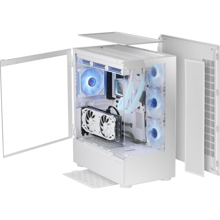 Mars Gaming MC-ULT Custom XXL E-ATX Boîtier de jeu avec double porte latérale en verre trempé, blanc