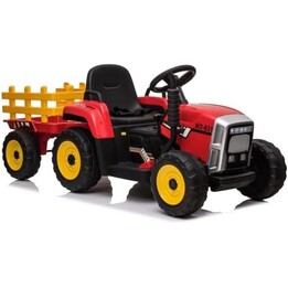 Traktor Ceres mit remolque 12V Rojo - Coche eléctrico para niños