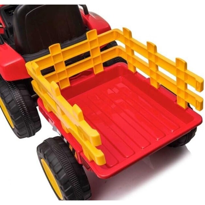 Tractor Ceres con remolque 12V Rojo - Coche eléctrico para niños