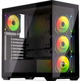 Boîtier PC KRUX EXO noir, verre trempé, 2x USB Type-A