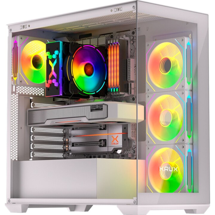 KRUX EXO PC Case (KRXD009) White Tempered Glass