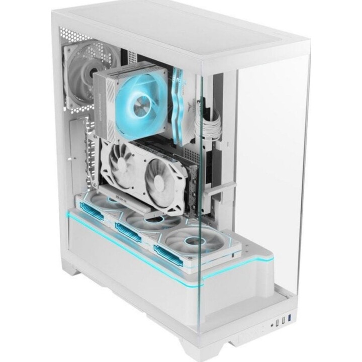 Torre PC Caja Mars Gaming MC-PRISMA Triple Cristal ARGB Blanco Semitorre ATX