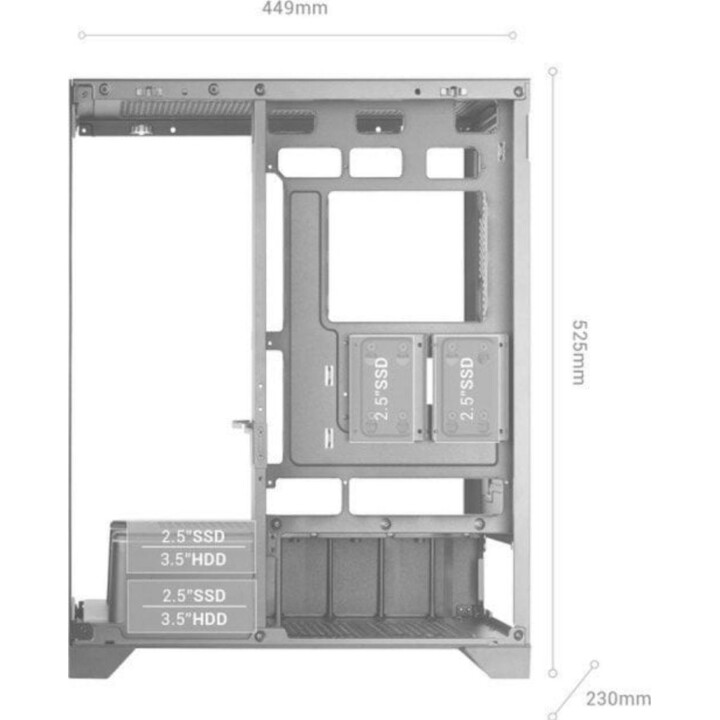 Torre PC Caja Mars Gaming MC-PRISMA Triple Cristal ARGB Blanco Semitorre ATX