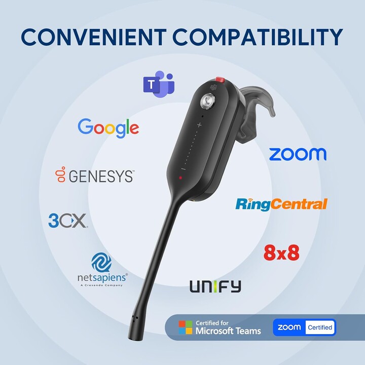 Yealink WH63 E2 DECT Wireless Headphones with Microphone, 2 Noise Cancelling Earphones (écouteurs à réduction de bruit)