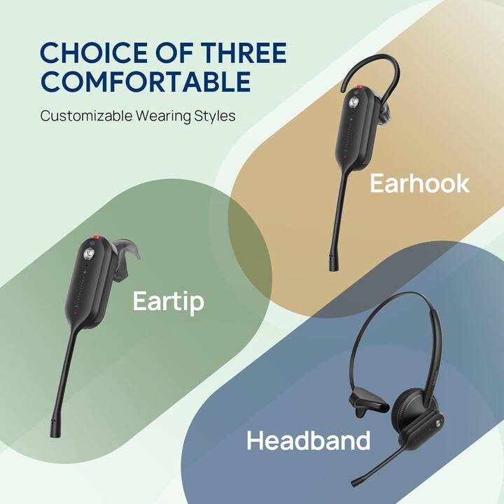 Yealink WH63 E2 DECT Wireless Headphones with Microphone, 2 Noise Cancelling Earphones (écouteurs à réduction de bruit)