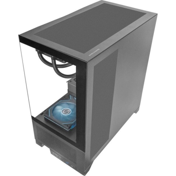Mars Gaming MC-LCDX ATX PC Tower Case com tela de malha de vidro temperado IPS de 9,16", preta