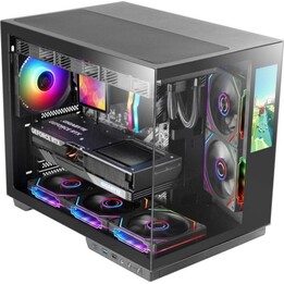 Mars Gaming MC-MIRAGE ATX PC-Tower-Gehäuse mit 7,2-Zoll-IPS-LCD-Bildschirm und gehärtetem Glas