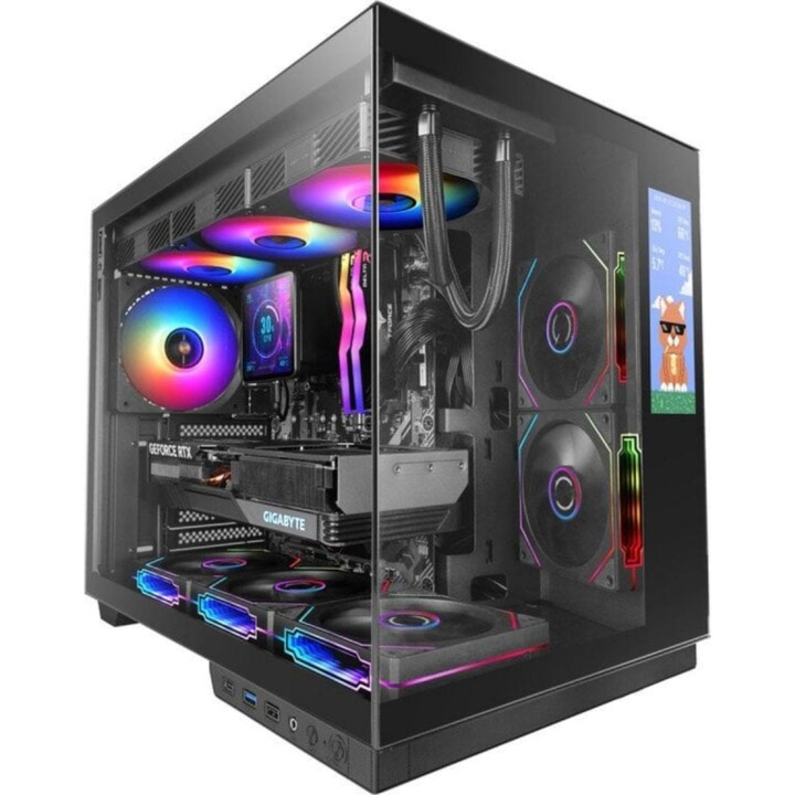 Custodia Tower per PC Mars Gaming MC-MIRAGE ATX con schermo LCD IPS da 7,2" e vetro temperato