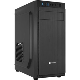Gabinete para PC torre Natec Aracanta Midi ATX com leitor de cartão, 1x USB 2.0, 2x USB 3.0, preto