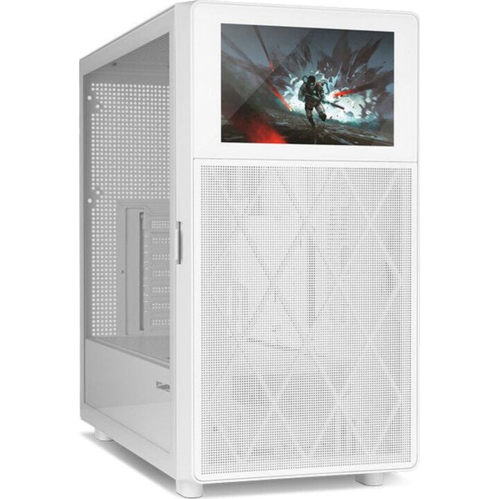 Caja Pc Nox Semitorre Hummer Bios pantalla LCD 8", Blanco