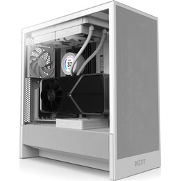 NZXT H5 Flow 2024 Midi Tower E-ATX PC Tower USB-C in vetro temperato bianco