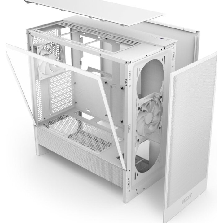 Torre PC NZXT H5 Flow 2024 Midi Tower E-ATX Cristal Templado USB-C Blanca