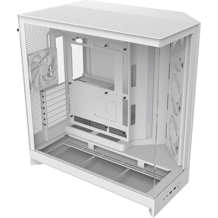 Torre PC Caja NZXT H9 Flow RGB Blanco 3x140mm RGB doble panel de vidrio templado
