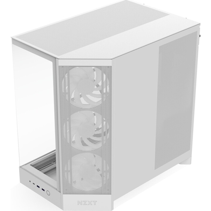 Torre PC Caja NZXT H9 Flow RGB Blanco 3x140mm RGB doble panel de vidrio templado